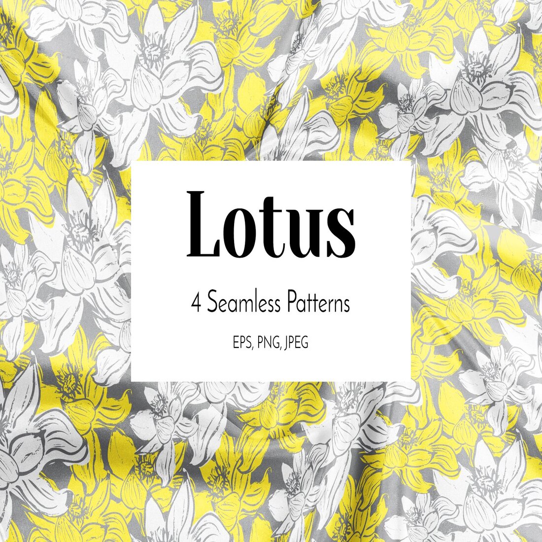 lotus flower seamless patterns main cover.