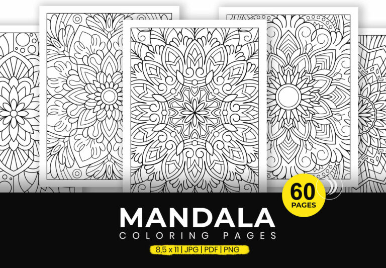 60 Mandala Coloring Pages For Adult - MasterBundles