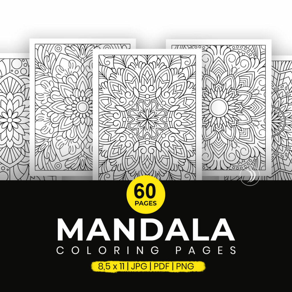 60 Mandala Coloring Pages For Adult - MasterBundles