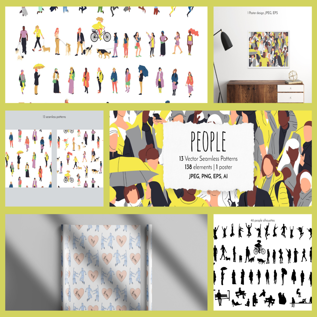 many people vector illustrations main cover.