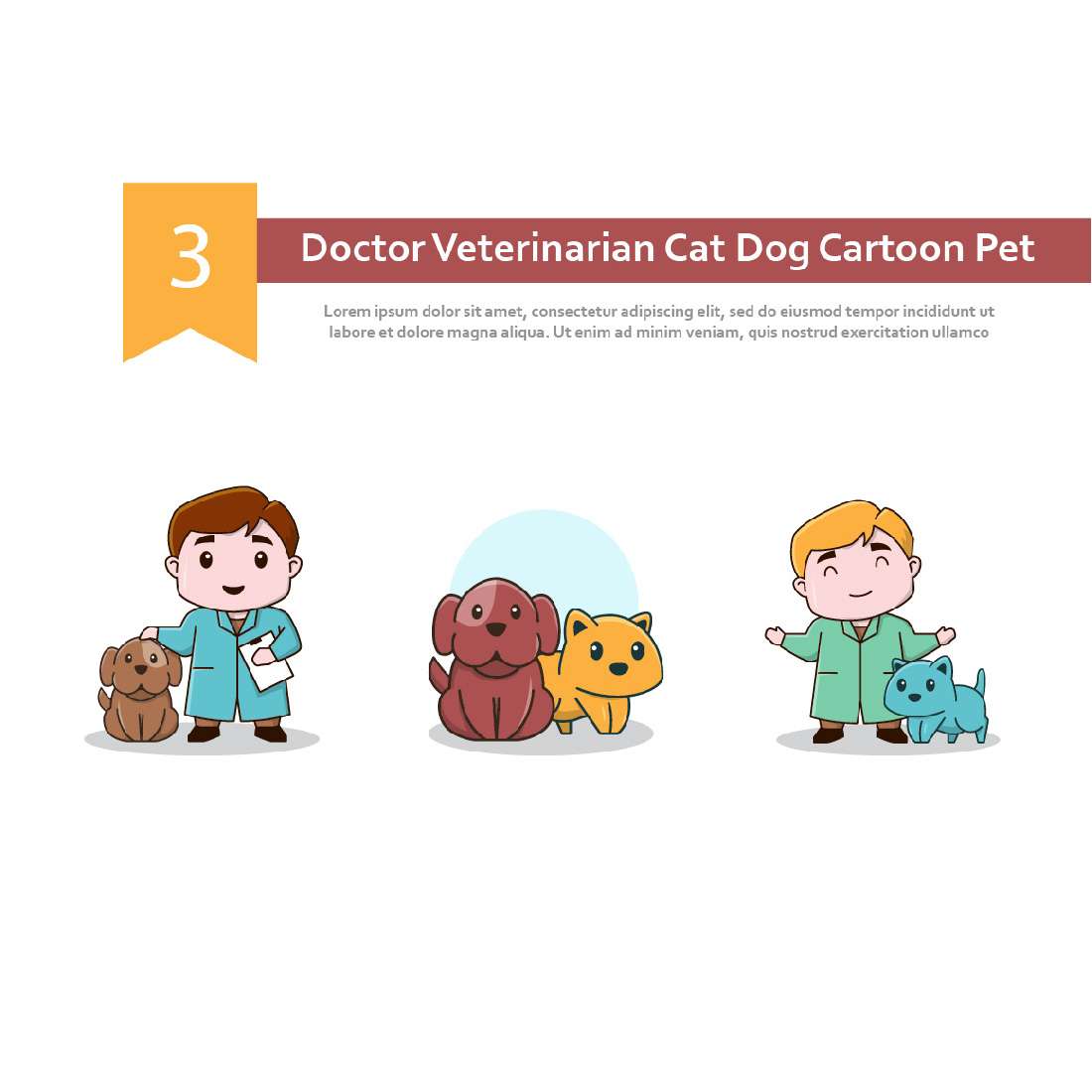 3 Doctor Veterinarian Cat Dog Cartoon Pet cover image.