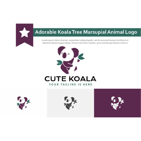 Adorable Koala Tree Marsupial Animal Zoo Nature Logo cover image.