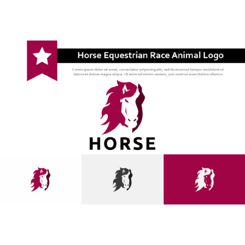 Horse Head Equestrian Race Nature Animal Abstract Logo Example.
