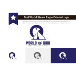 Bird World Nature Hawk Eagle Falcon Predator Logo Template Example.