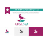 Cute Little Bird Nest Sound Nature Peace Simple Logo Example.