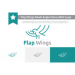 Flap Wings Nature Hawk Eagle Falcon Bird Monoline Logo Template cover image.