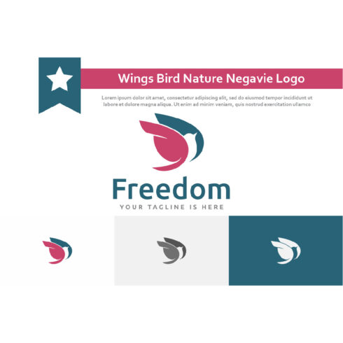 Flying Wings Bird Nature Peace Freedom Negavie Space Logo Example.