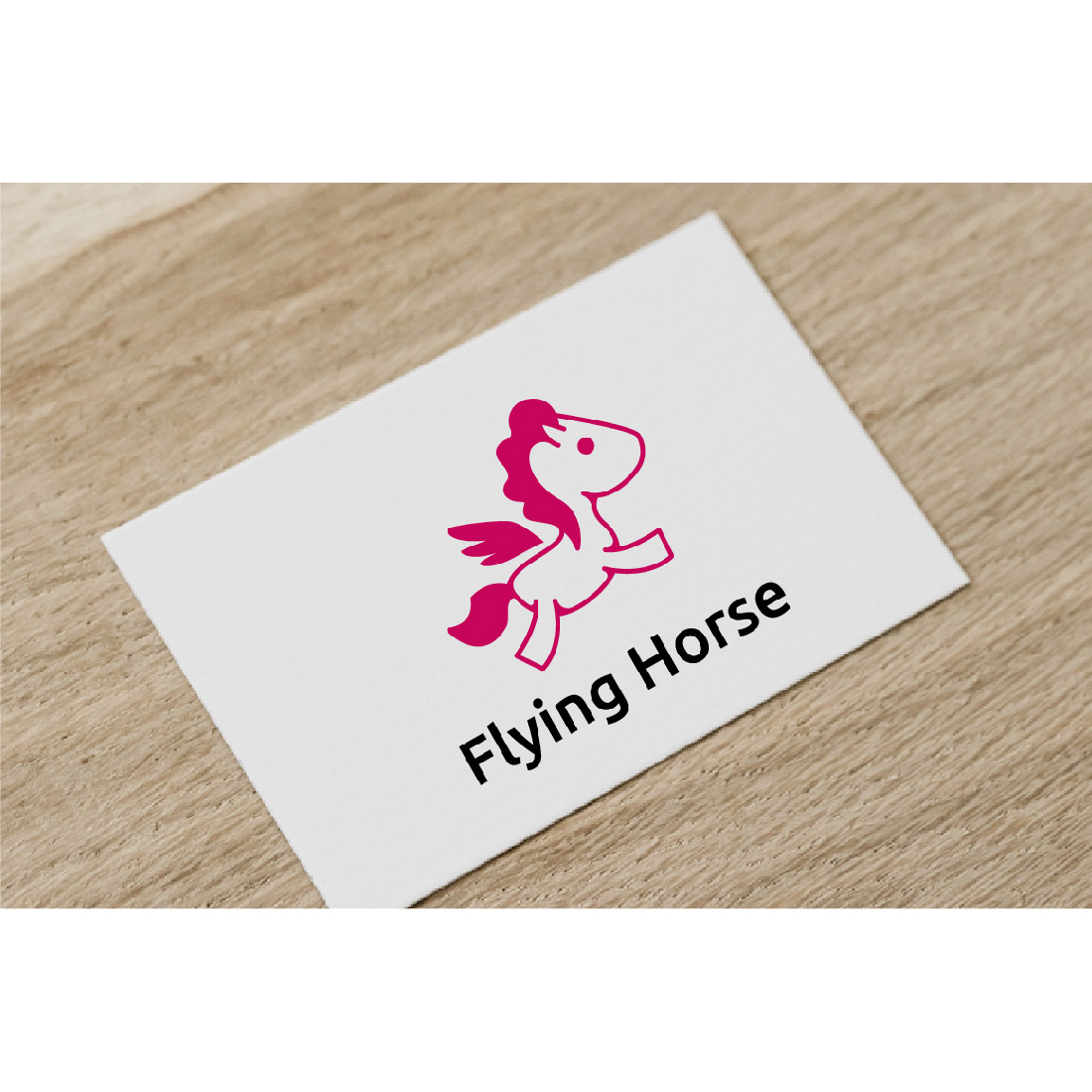 Cute Little Horse Flying Wing Simple Animal Logo cover.