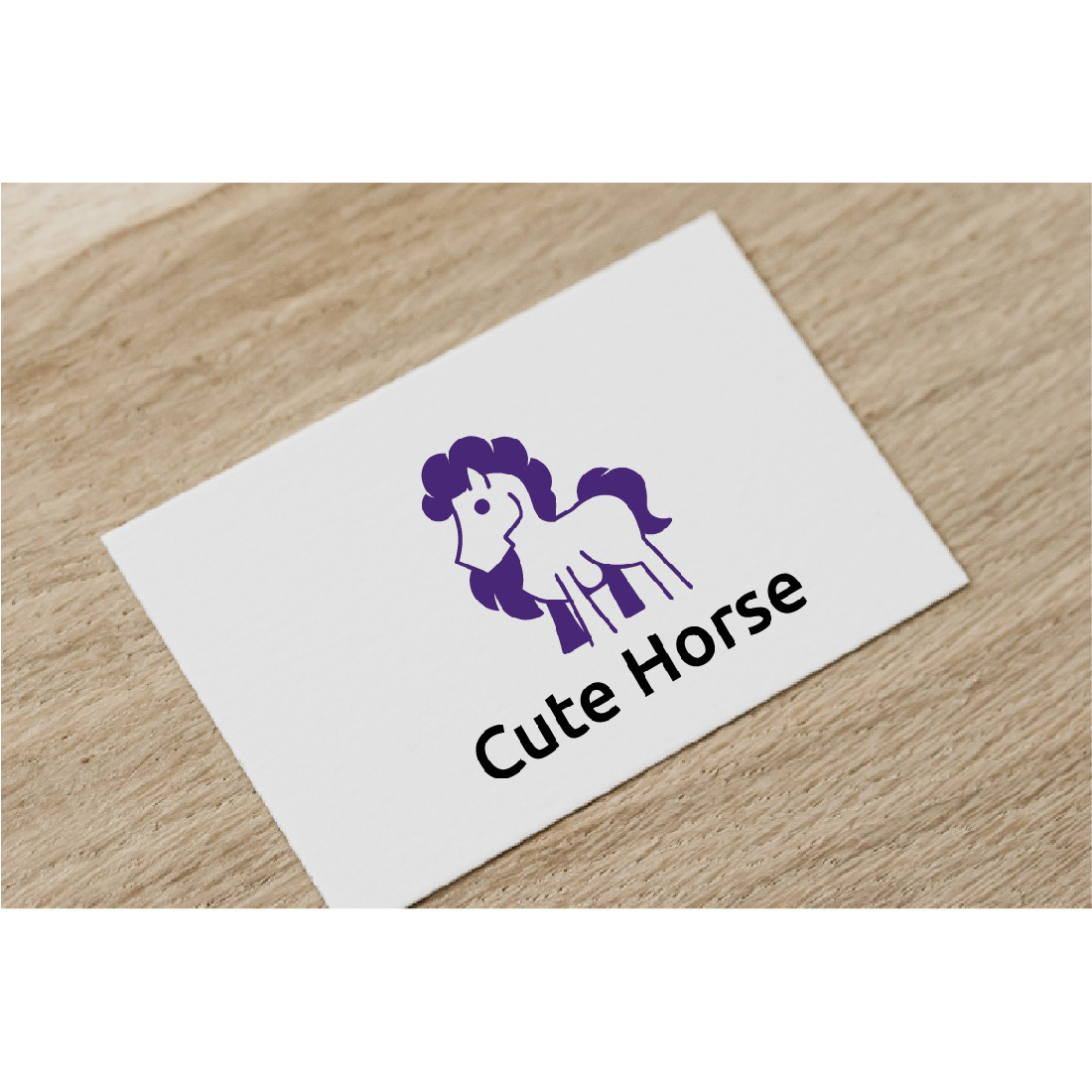 Cute Little Horse Long Hair Simple Animal Logo cover.