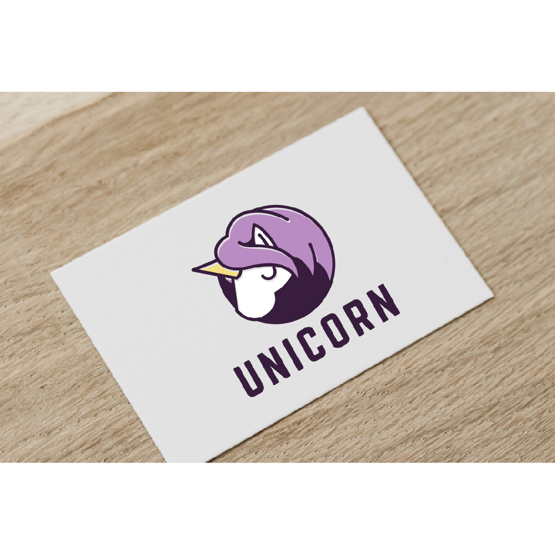 Cute Unicorn Horse Horn Head Animal Cartoon Logo cover.