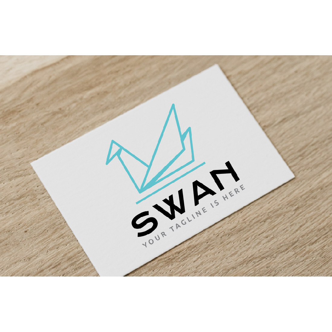 Swan Goose Swimming Paper Origami Style Line Logo cover image.