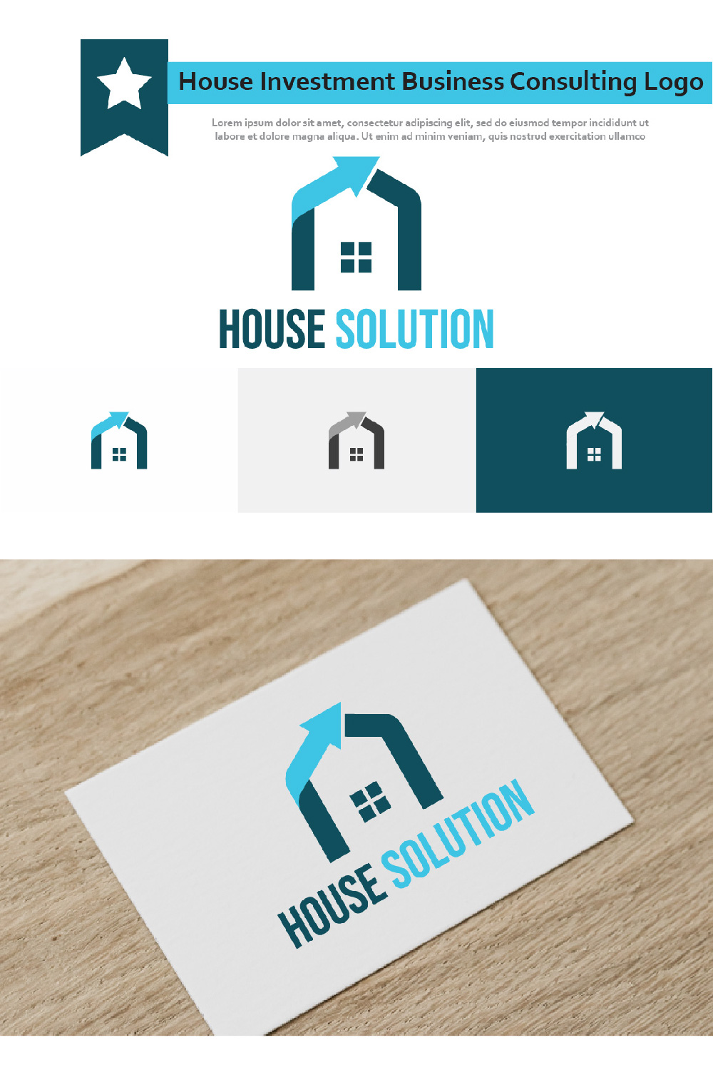 House Real Estate Realty Investment Business Consulting Solution Logo pinterest.