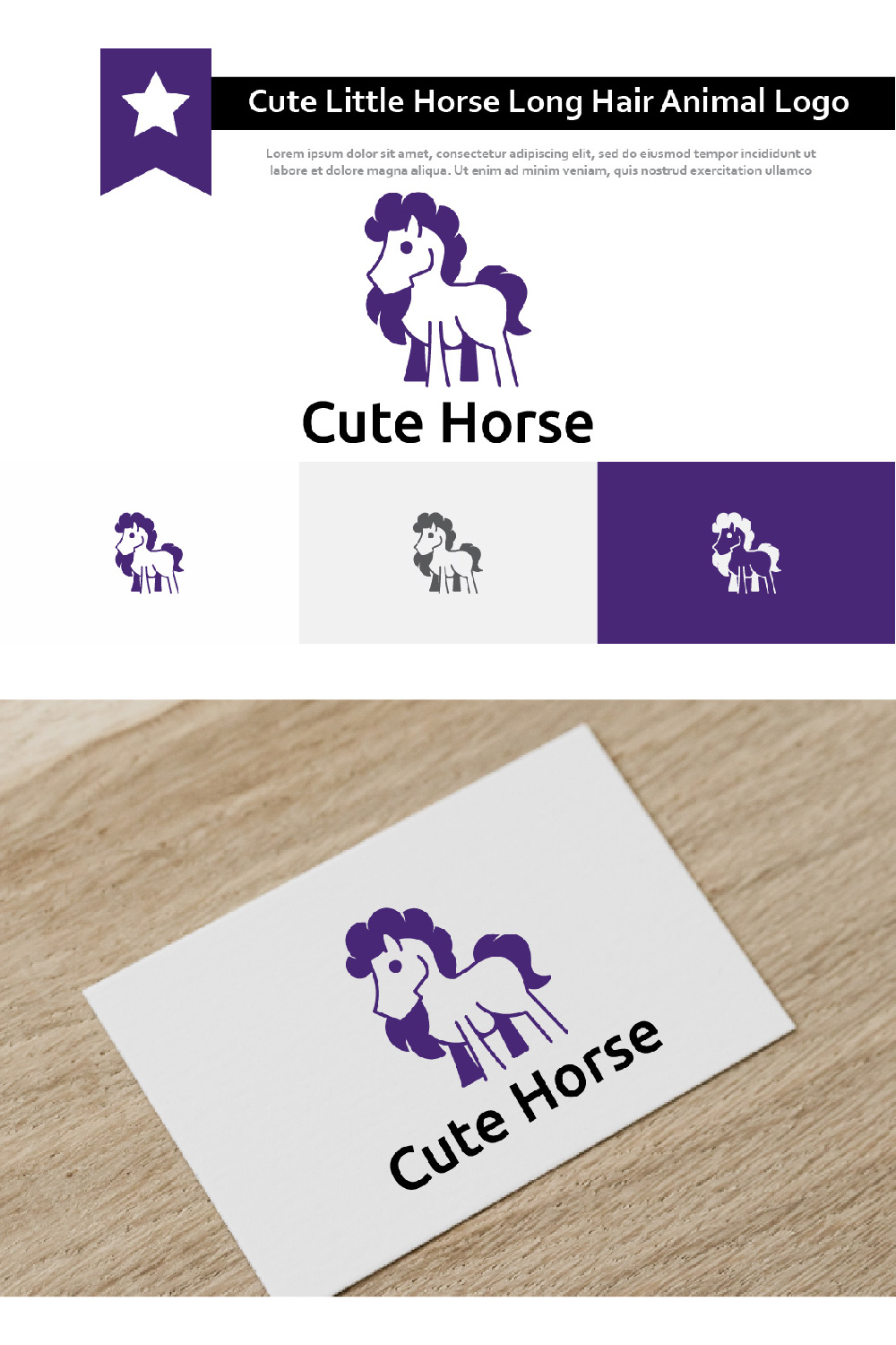 Little horse with long purple hair.