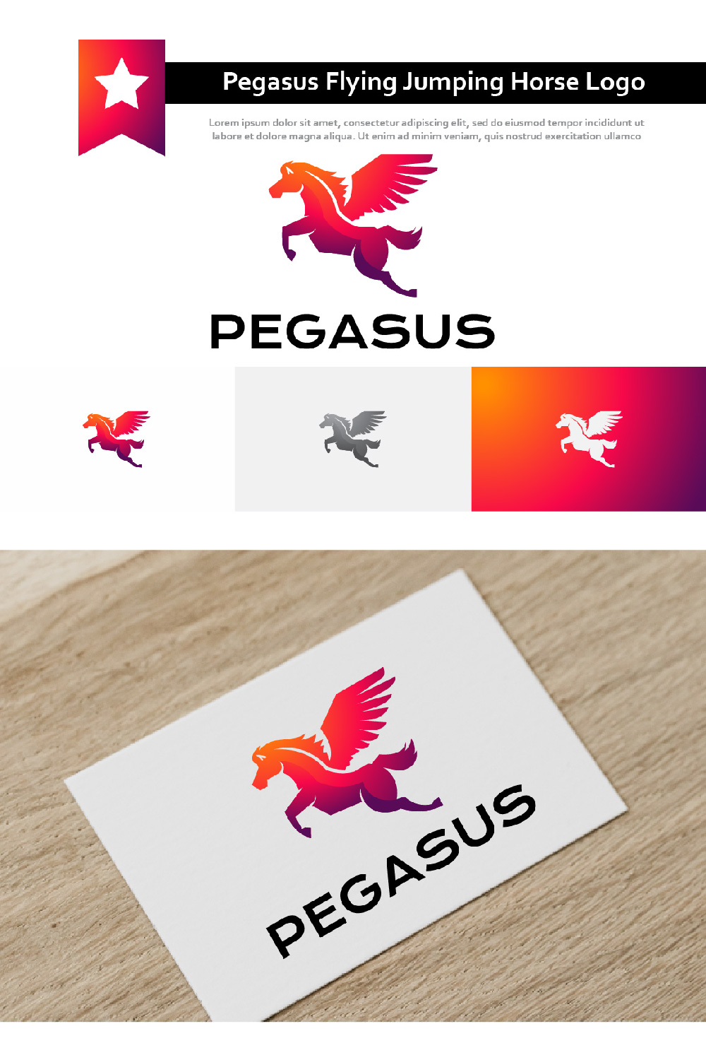 Red pegasus for your logo.