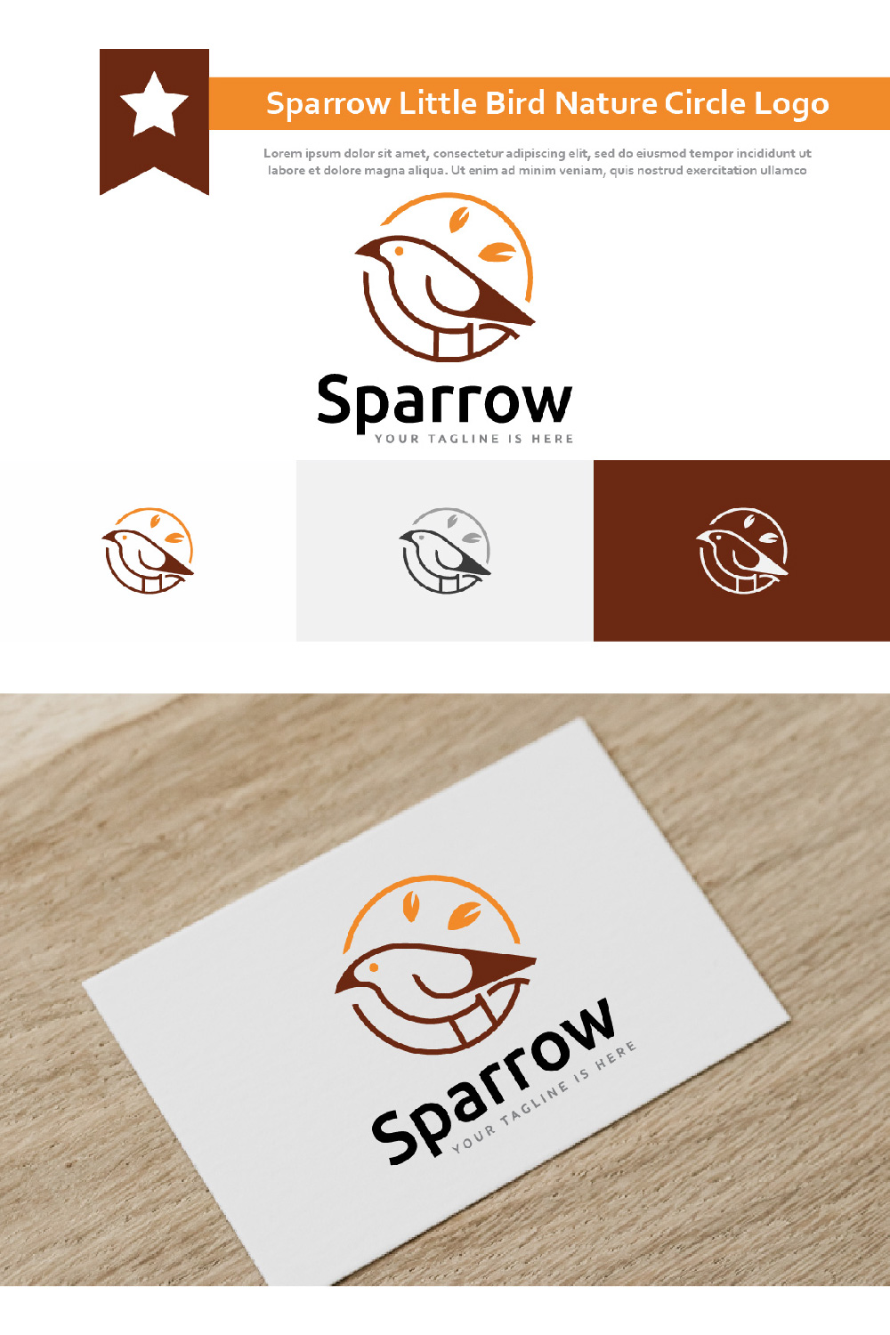 Logo template with orange birds.