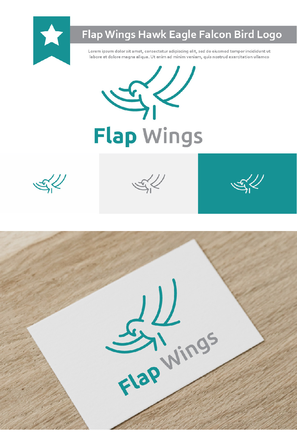 Logo template with bicolor wings.