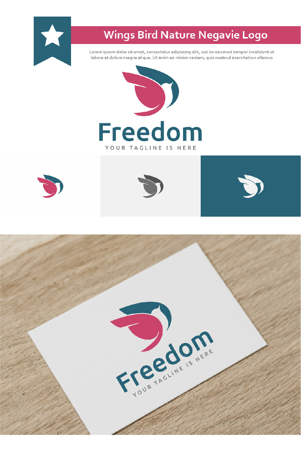 Logo template with bicolor wings.