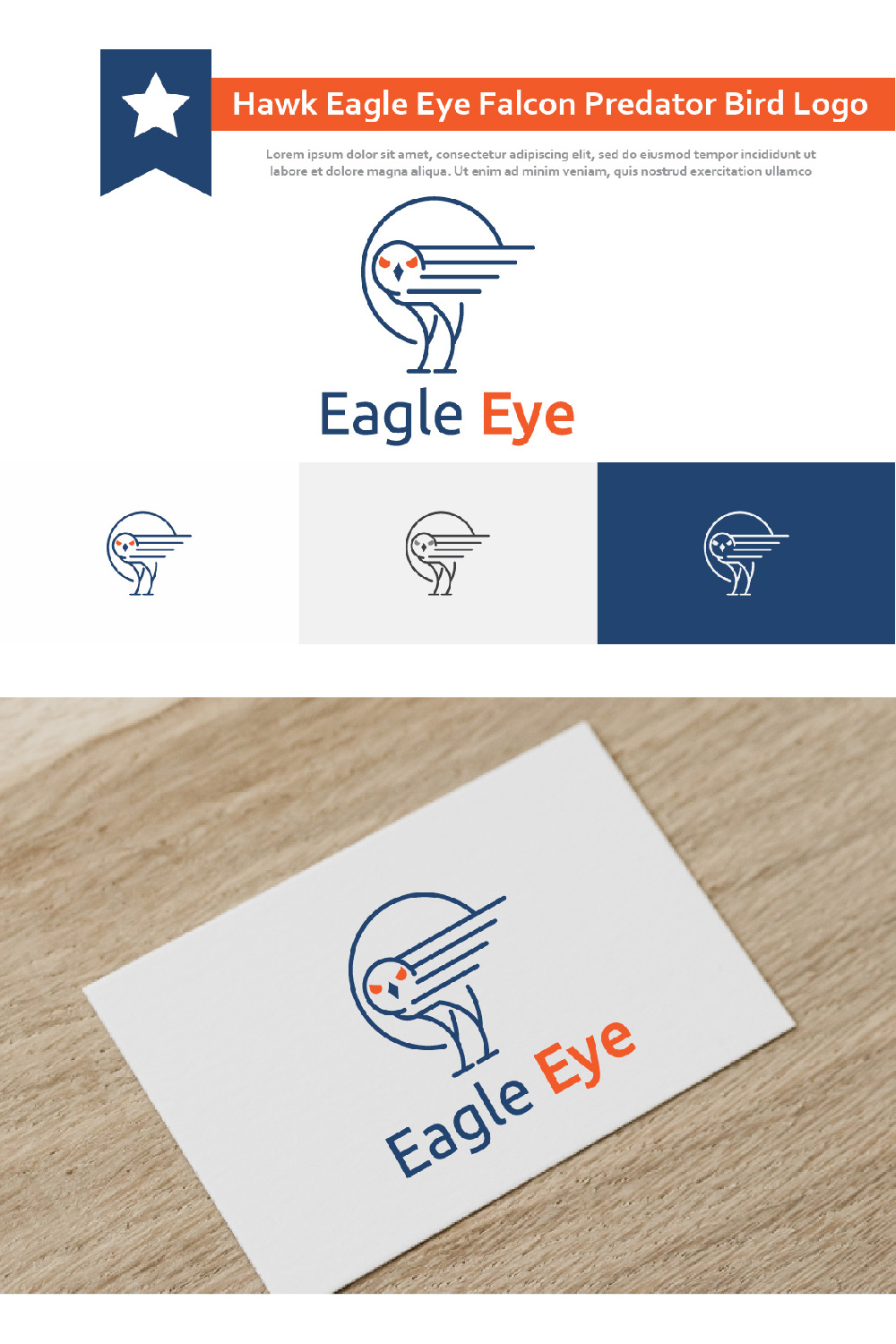 Logo template with orange eye.