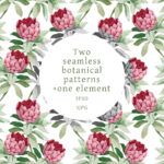 Seamless Watercolor Botanical Patterns cover image.