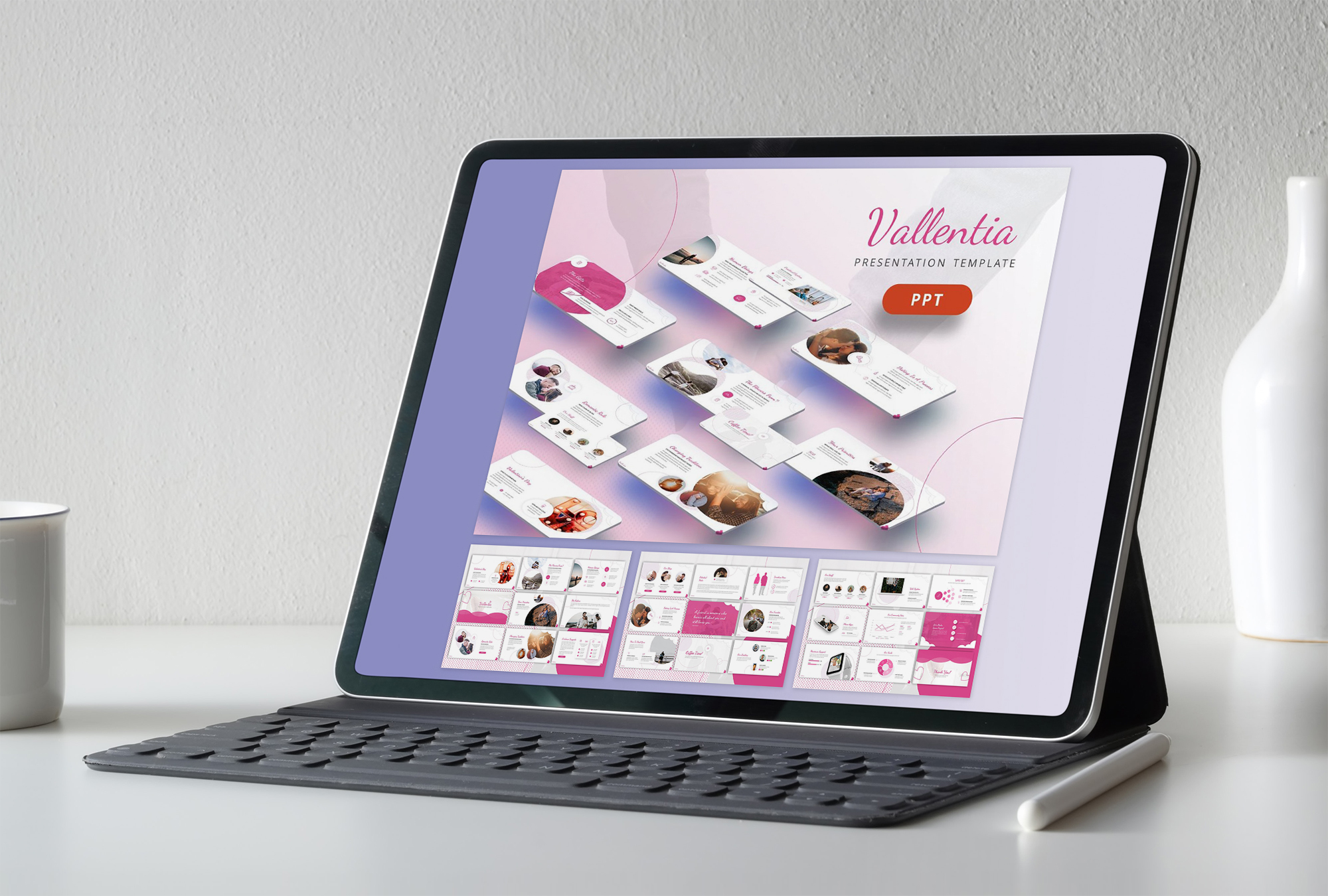 Valentia - Love Powerpoint Template - tablet.
