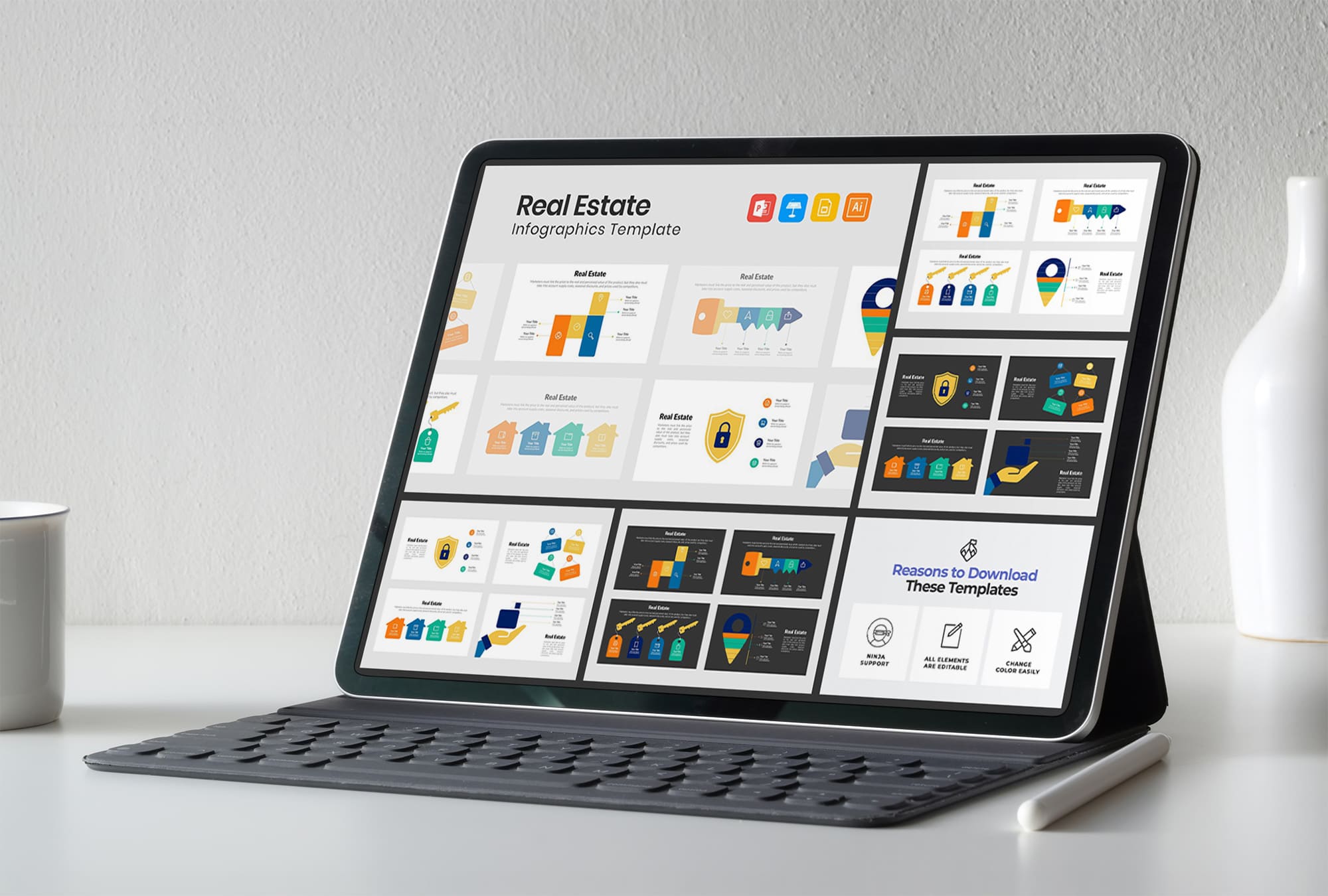Real Estate Infographic Presentation - tablet.