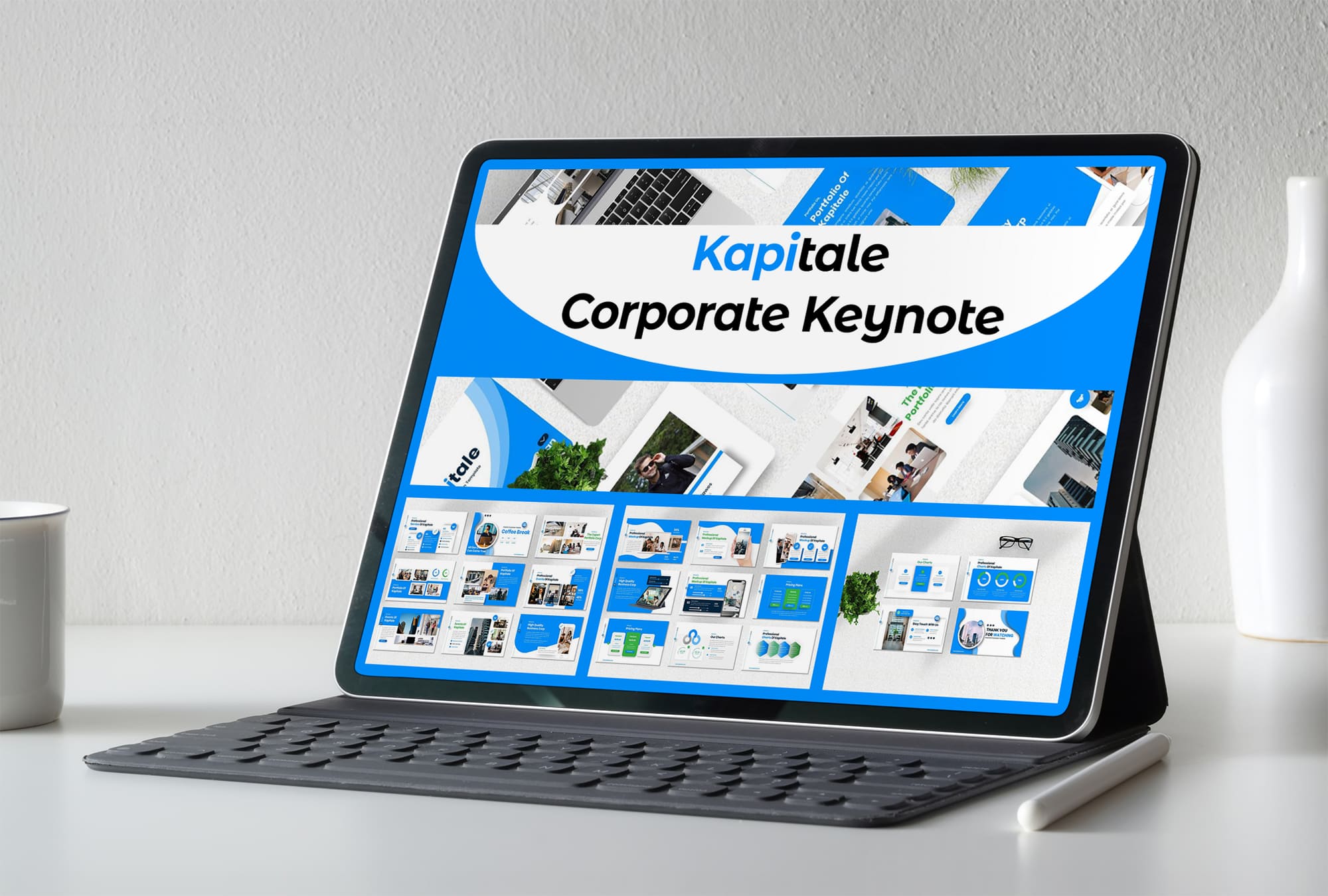 Tablet option of the Kapitale - Corporate Keynote.