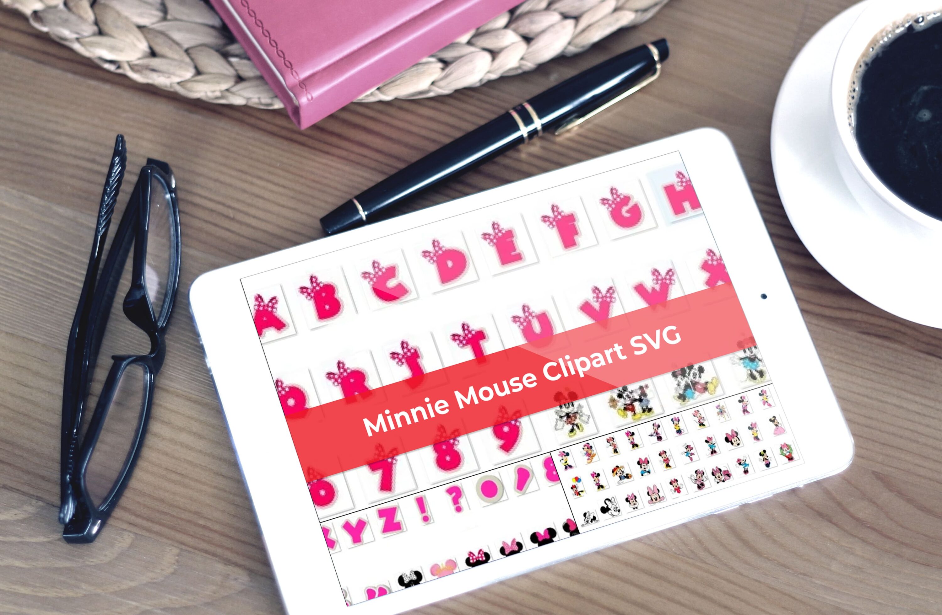 Tablet - Minnie Mouse Clipart SVG Digital Download.