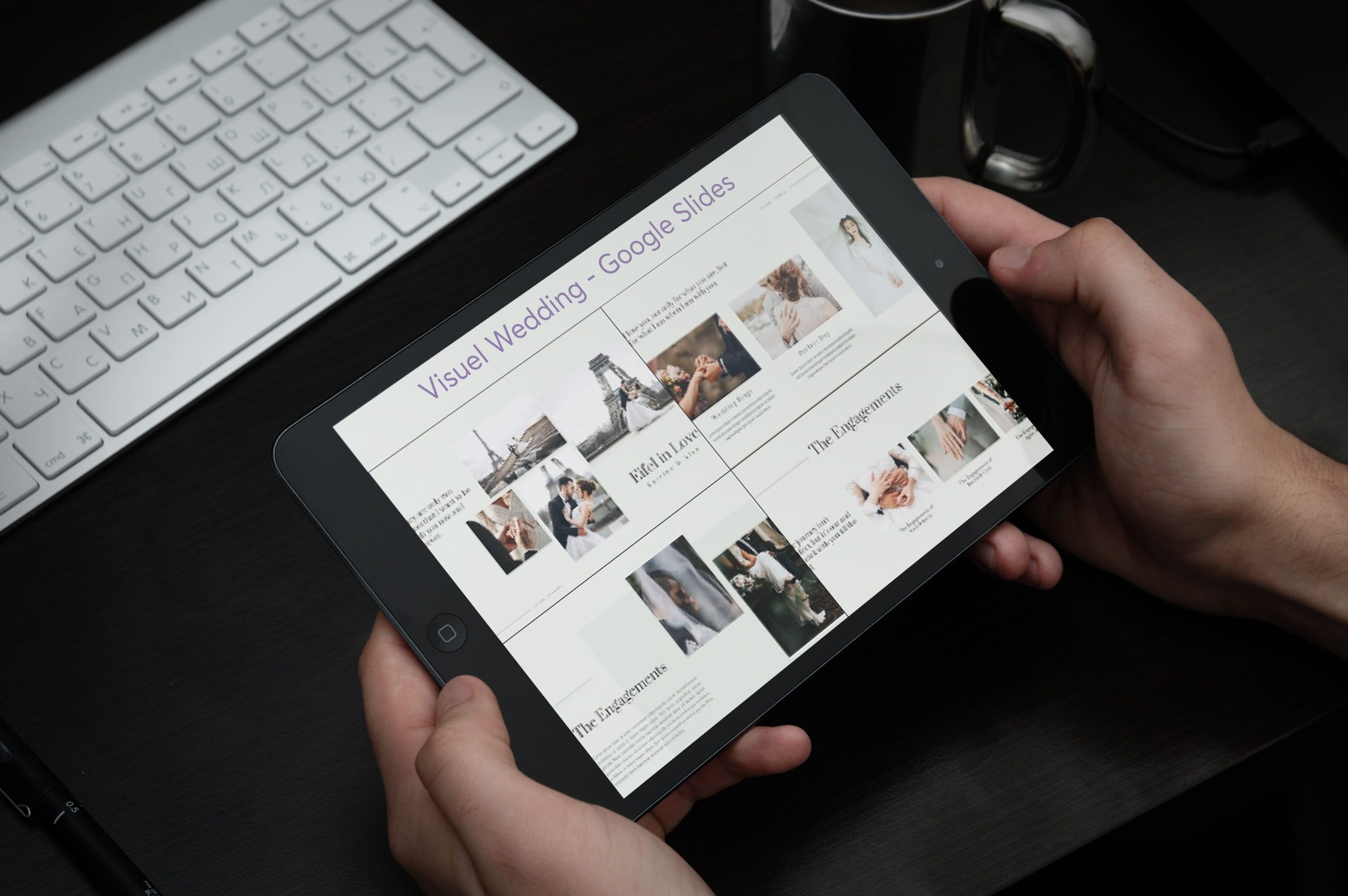 Tablet option of the Visuel Wedding - Google Slides.