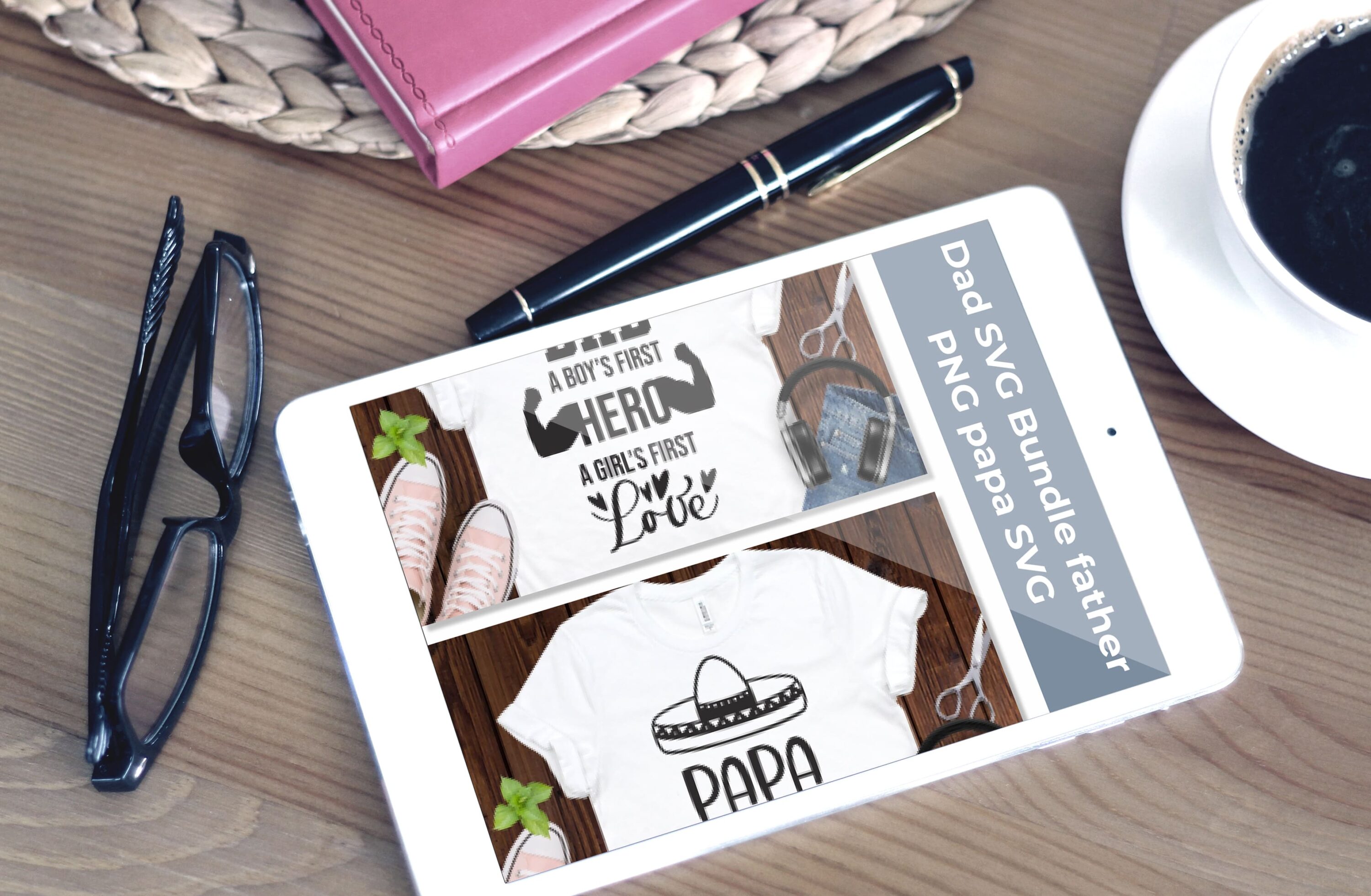 Dad SVG Bundle father PNG papa SVG - tablet.