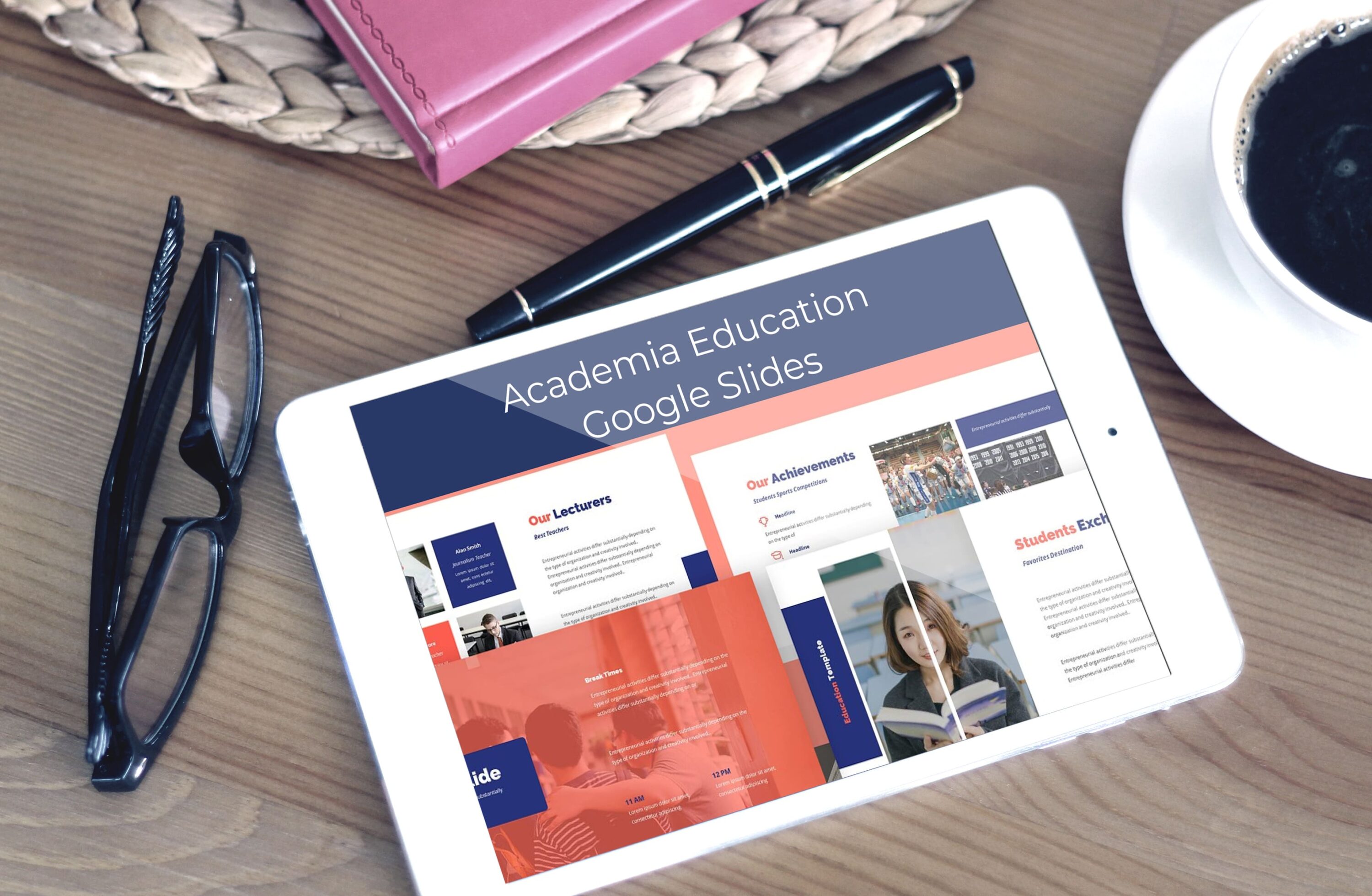 Academia Education Google Slides - tablet.