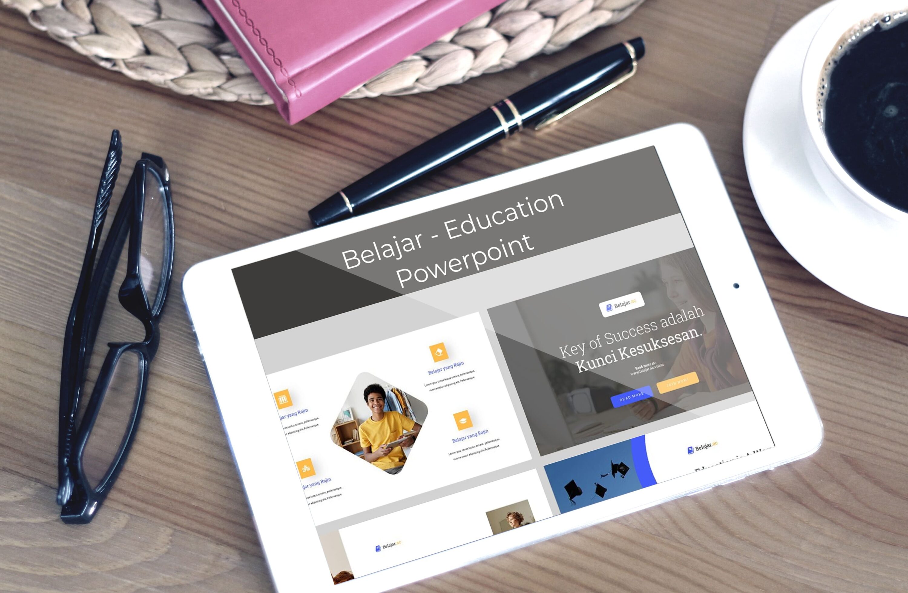 Belajar - Education Powerpoint - tablet.