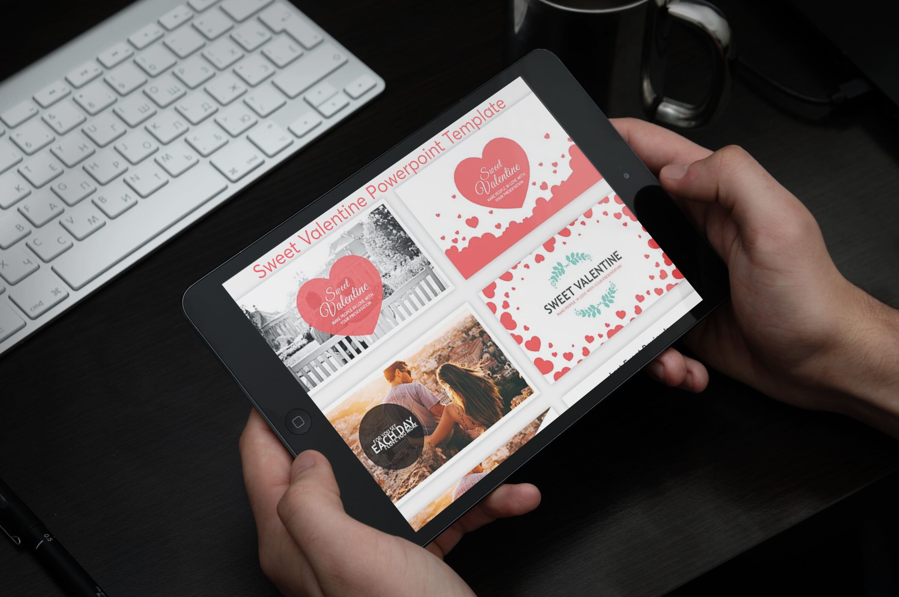 Sweet Valentine Powerpoint Template - tablet.