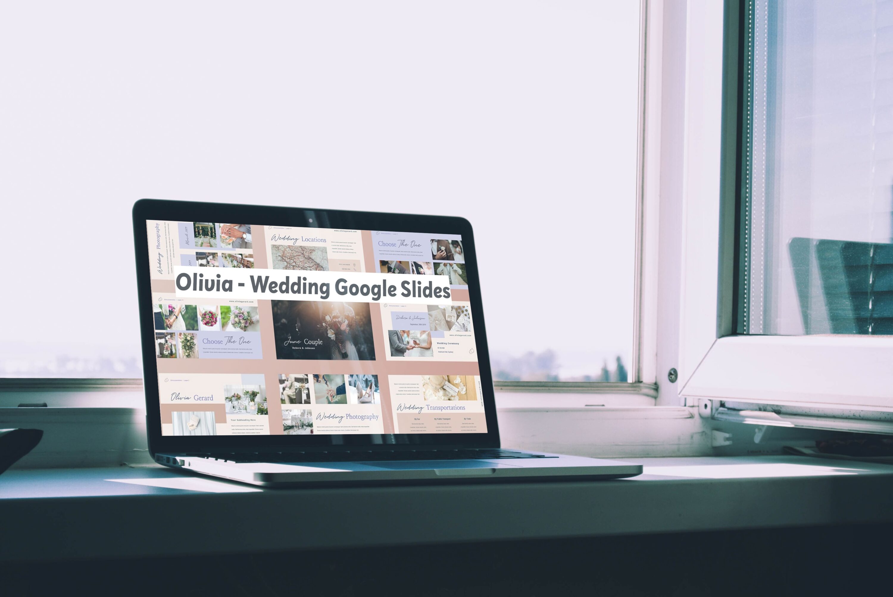 Olivia - Wedding Google Slides - laptop.