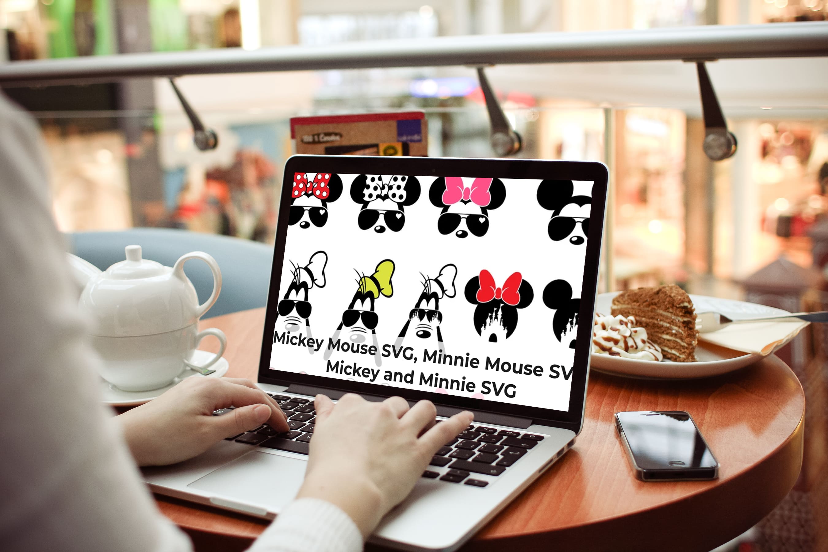 Laptop - Mickey and Minnie SVG.