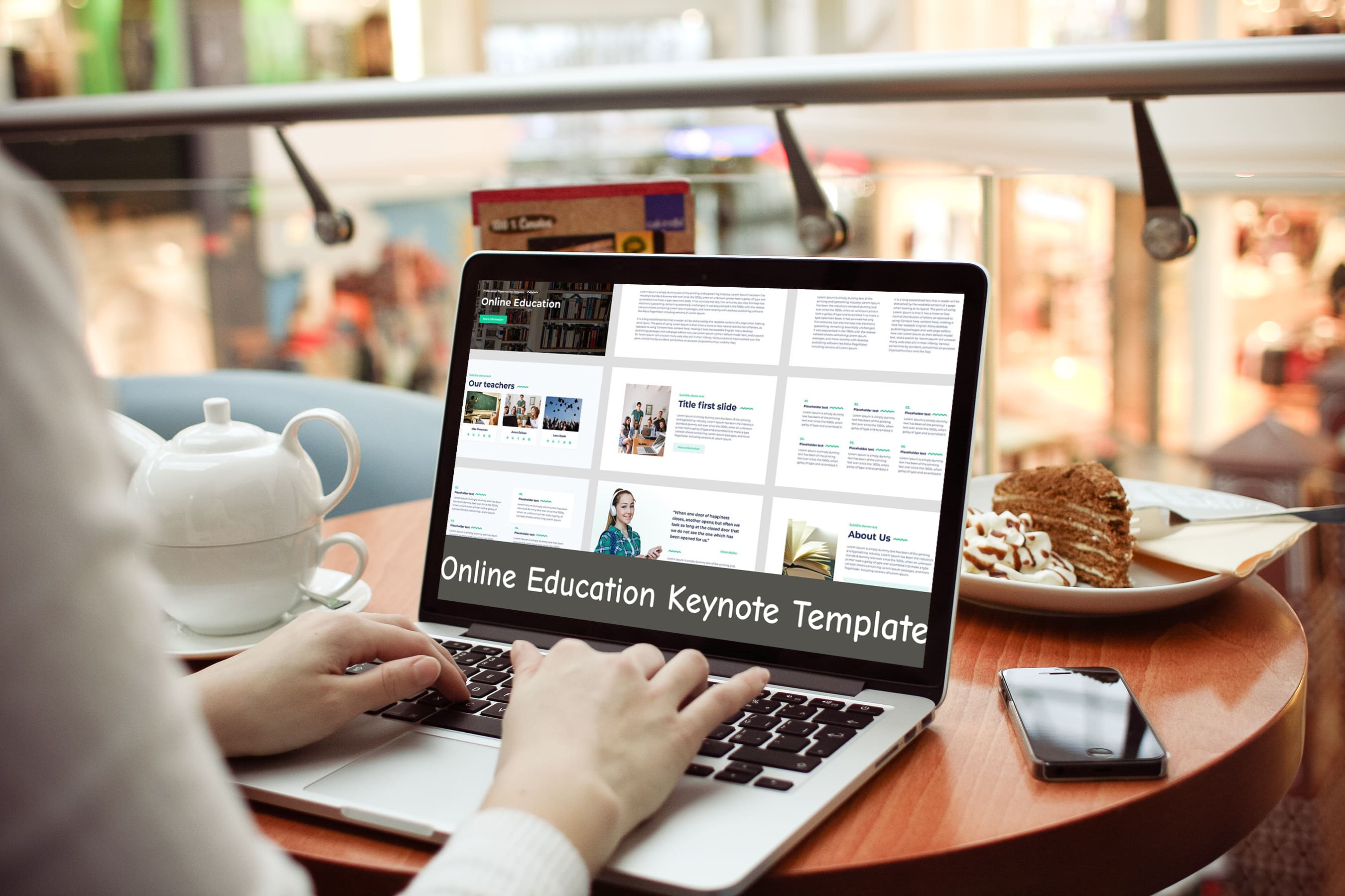 Online Education Keynote Template - laptop.