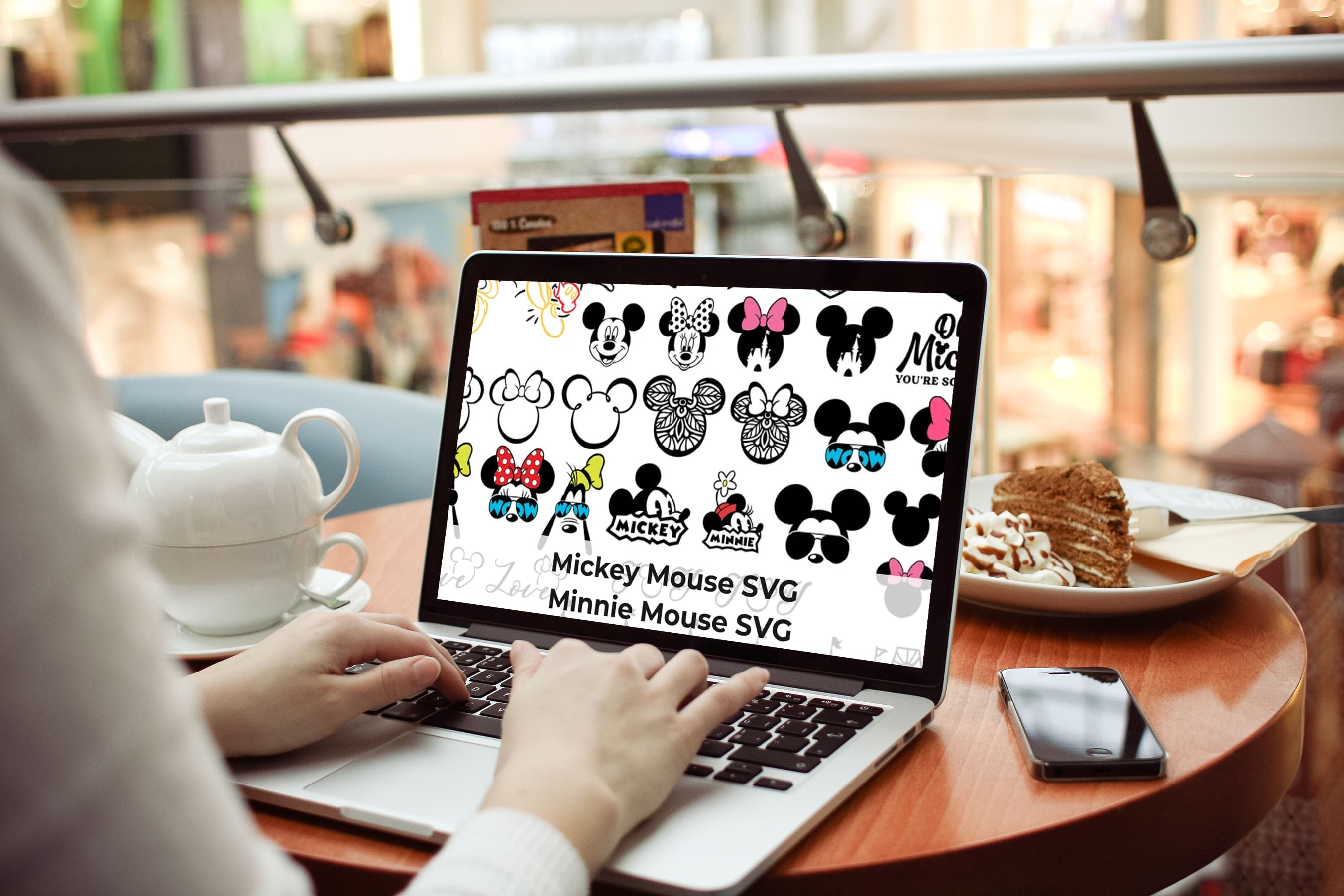 Laptop - Mickey Mouse SVG, Minnie Mouse SVG, Mickey Head, Minnie Bow.