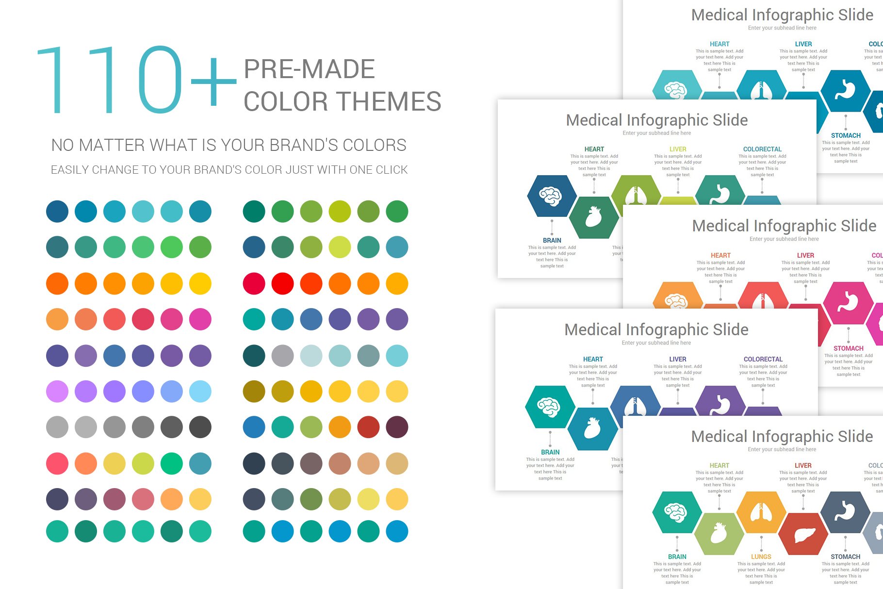 Pre-made color schemes for infographic.