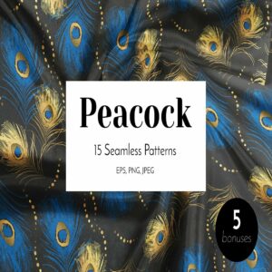 peacock feather seamless patterns main cover.