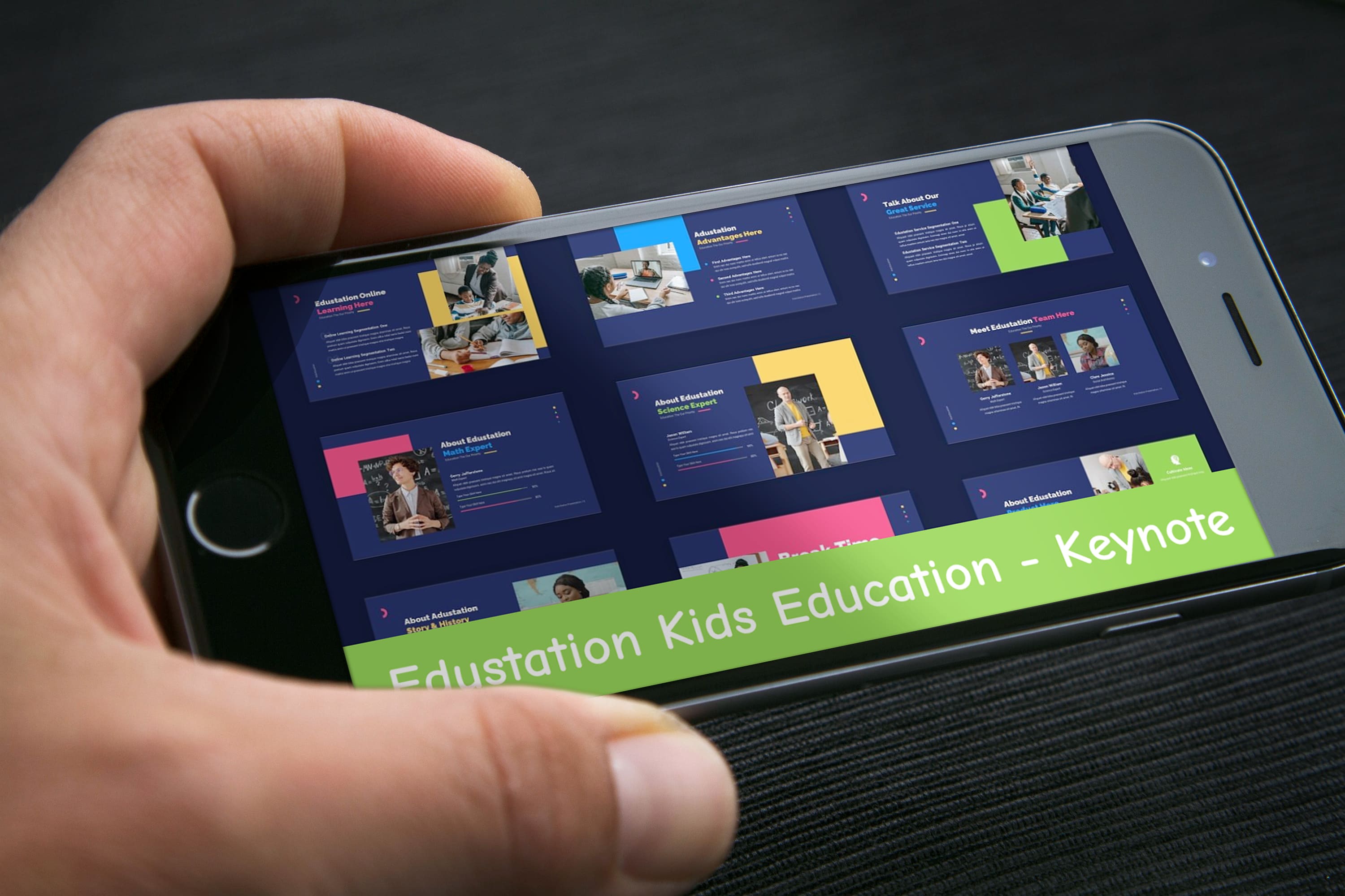 Edustation Kids Education - Keynote - Mockup on Smartphone.