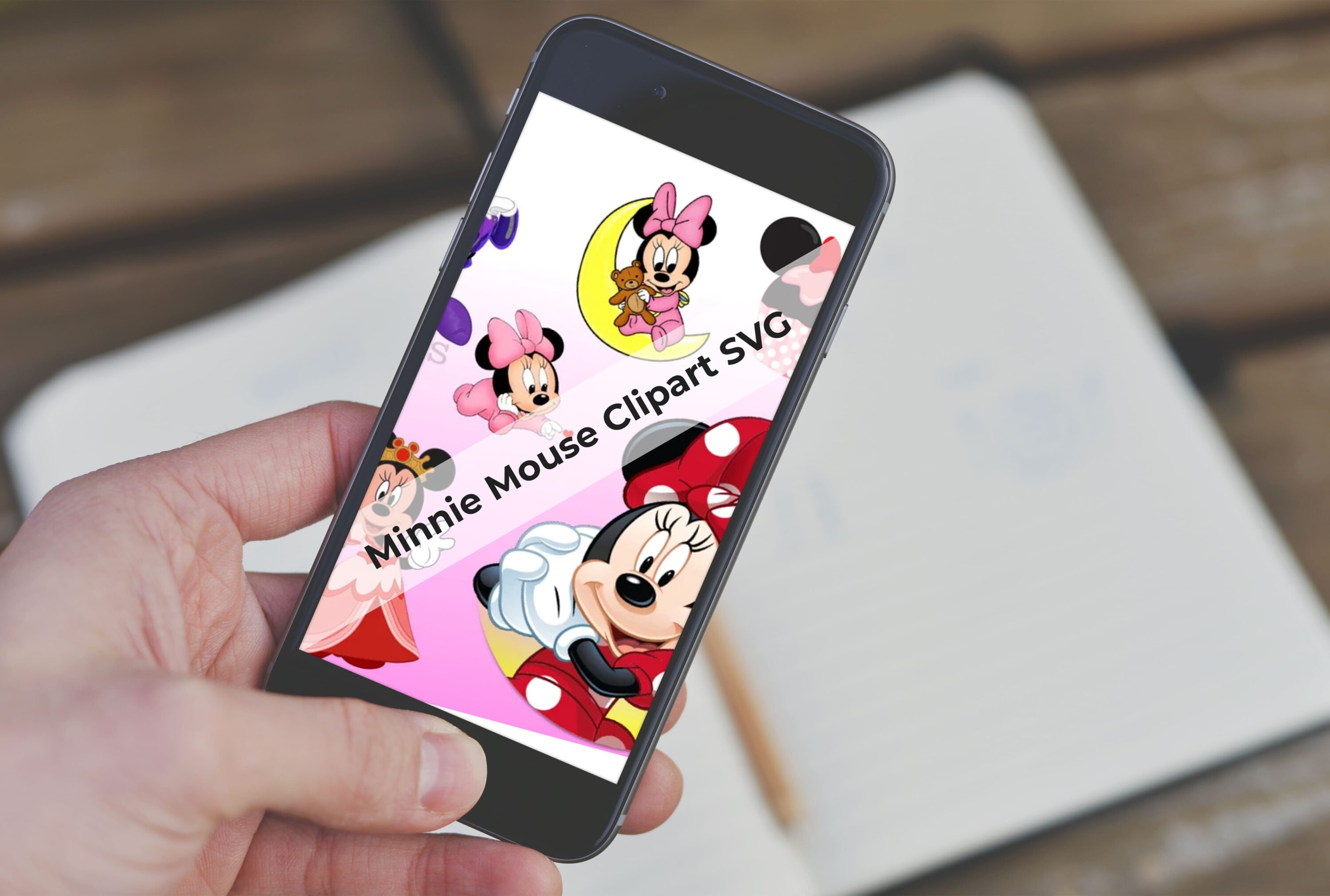 Mobile - Minnie Mouse Clipart SVG Digital Download.