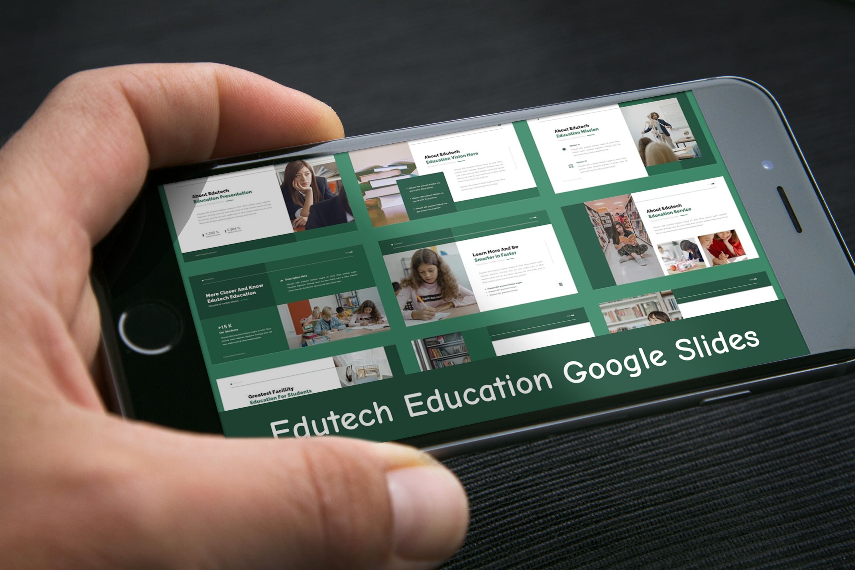 Edutech Education Google Slides - Mockup on Smartphone.