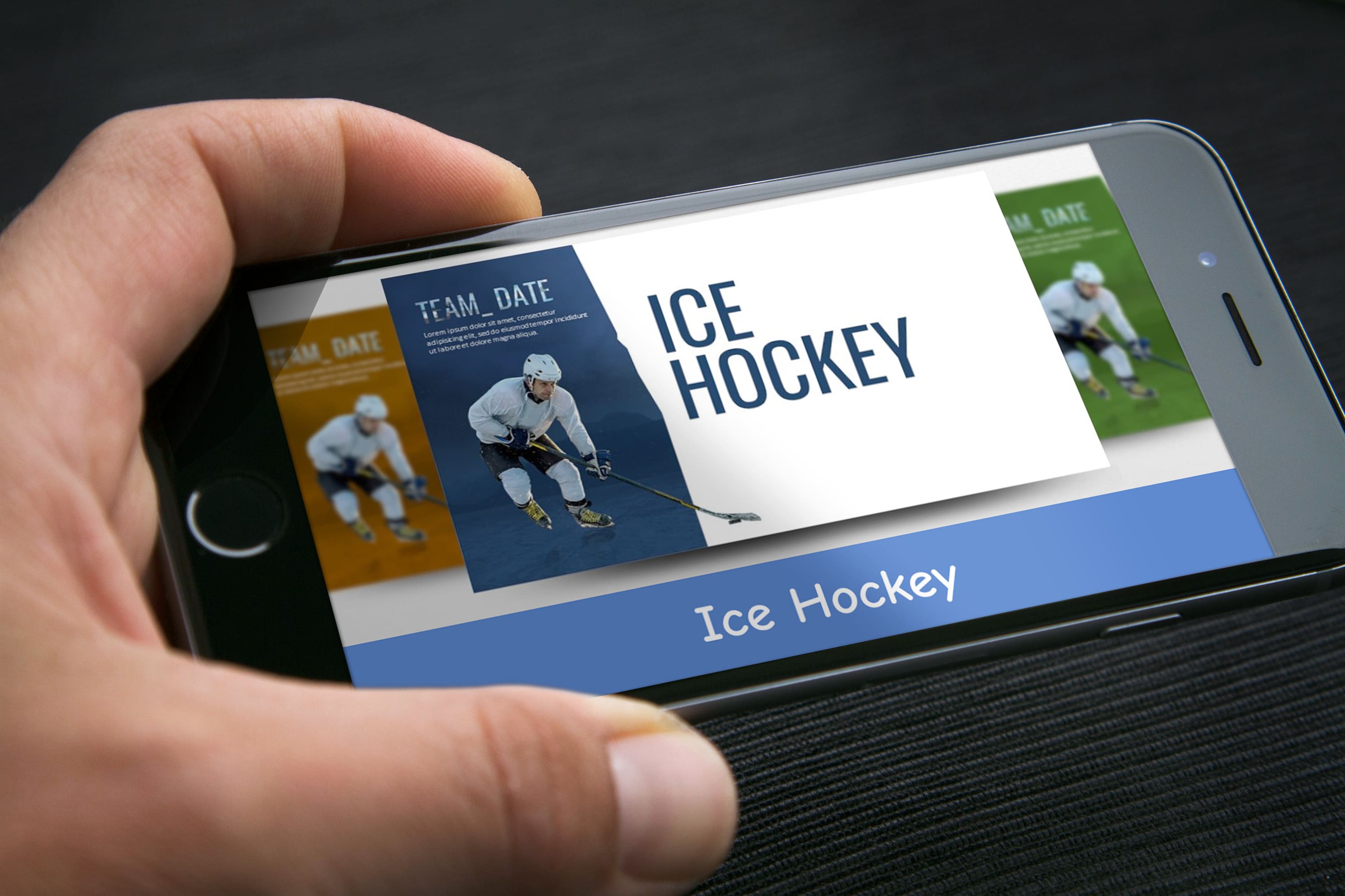Ice Hockey - Mockup on Smartphone.