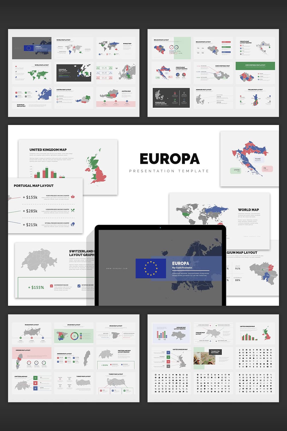 Europe map collection.