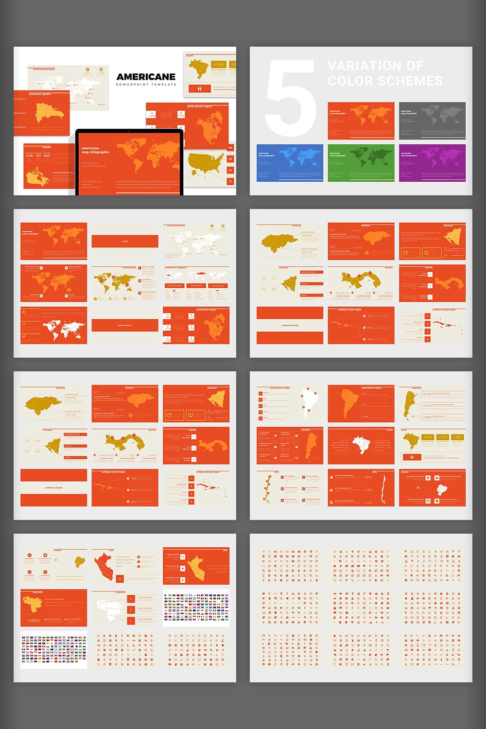 Colorful region map template.