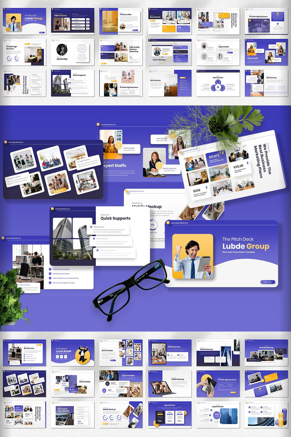 Beautiful presentation template in love style.