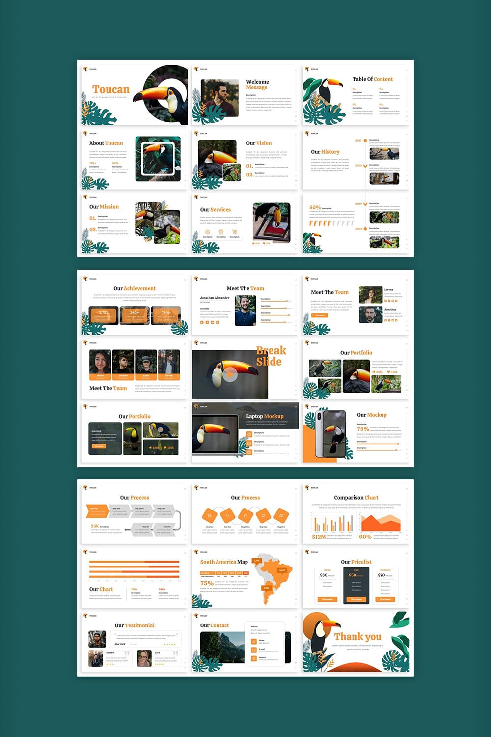 Toucan - Tropical Powerpoint Template.