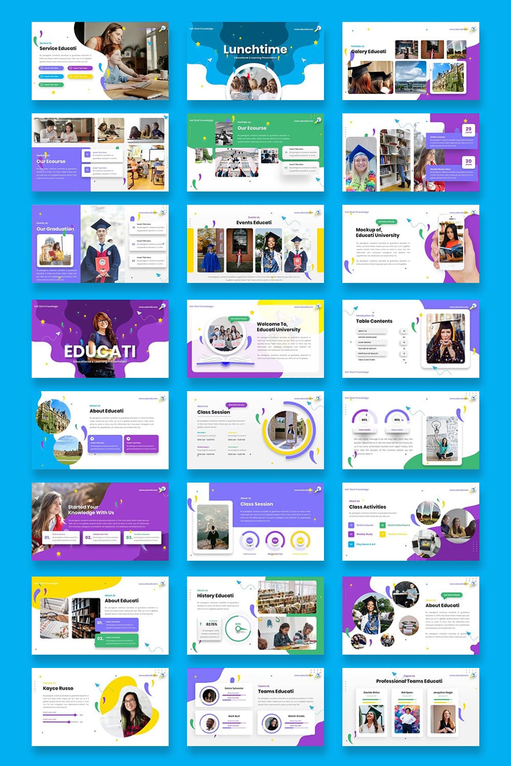 Beautiful presentation template in many different colors.