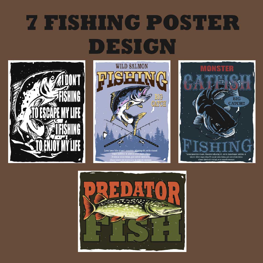 Fishing Poster Design For Print Description
