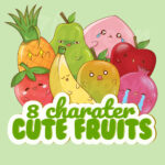 Kawaii Fruits Character Emote.