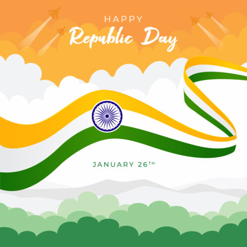 Happy Indian Republic Day January 26th illustration background design -  Only $10 - MasterBundles